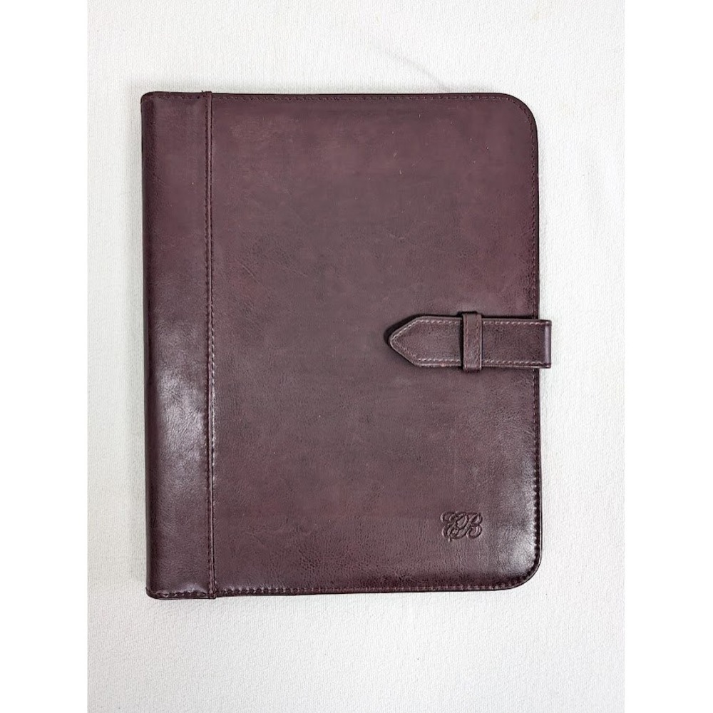 Vintage Enzo Baglioni Leather Portfolio 12x10 Organizer Document Notebook Size